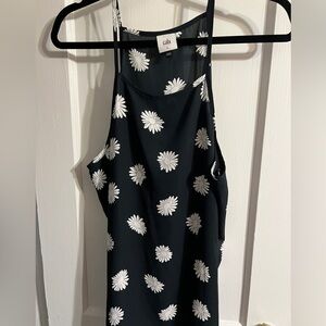 CAbi Black and White Floral Camisole
